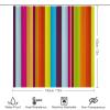 4pcs Shower Curtain Sets, Colorful Stripe Pattern Bathroom Sets with Shower Curtain, Bath Rug, U Shaped Contour Mat & Toilet Lid Cover view 2