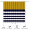 4pcs Shower Curtain Sets, Nautical Stripes Bathroom Sets with Shower Curtain, Bath Rug, U Shaped Contour Mat & Toilet Lid Cover view 2
