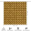 4pcs Shower Curtain Sets, Gold and Brown Zig Zag Bathroom Sets with Shower Curtain, Bath Rug, U Shaped Contour Mat & Toilet Lid Cover view 2
