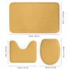 4pcs Shower Curtain Sets, Gold Ikat Texture Bathroom Sets with Shower Curtain, Bath Rug, U Shaped Contour Mat & Toilet Lid Cover view 3