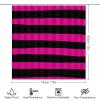 4pcs Shower Curtain Sets, Stripe Hot Pink and Black Bathroom Sets with Shower Curtain, Bath Rug, U Shaped Contour Mat & Toilet Lid Cover view 2