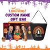 kaululu Halloween Candy Bags Halloween Candy Bucket Halloween Trick or Treat Bucket Bag Custom Name Embroidered Candy Basket for Kids (Black 6) view 2