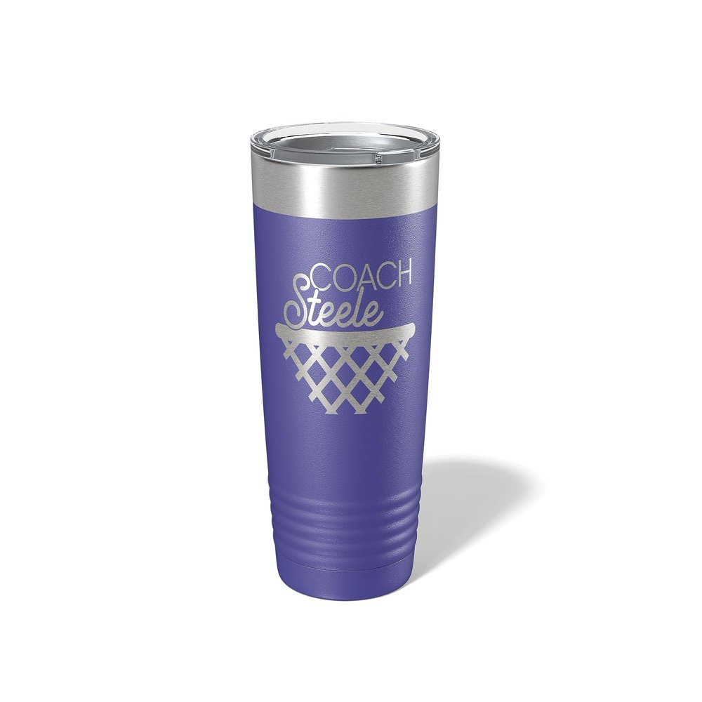 Alterd Industries Coach Gift - Basketball Coach Gifts | Assistant | Personalized | Tumbler | insulated tumbler with lid | Net | travel coffee mug | stainless steel cups (20oz Tumbler, Purple)