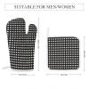 4Pcs Oven Mitts and Pot Holders, Black Gingham Heat Resistant Oven Mitts Gloves Set Kitchen Hot Pads for Cooking Grill view 2