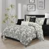 Grand Avenue Black and White Comforter Set Queen Size, 7 Piece Clip Jacquard Floral Bedding Set, All Season Comforters, Bedskirt, Pillows & Shams view 2
