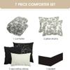 Grand Avenue Black and White Comforter Set Queen Size, 7 Piece Clip Jacquard Floral Bedding Set, All Season Comforters, Bedskirt, Pillows & Shams view 3