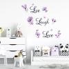 Lchen Live Laugh Love Wall Decal PVC Violet Flower Removable Bathroom Wall Decal Home Decoration(Live05) view 1