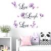 Lchen Live Laugh Love Wall Decal PVC Violet Flower Removable Bathroom Wall Decal Home Decoration(Live05) view 2