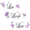 Lchen Live Laugh Love Wall Decal PVC Violet Flower Removable Bathroom Wall Decal Home Decoration(Live05) view 4