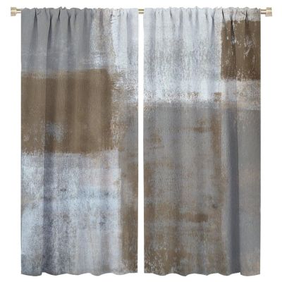 HZOHNAGO Rustic Curtains Tan Brown Grey Abstract Pattern Blackout Print Rod Pocket Window Drapes for Bedroom Living Room 63x72in