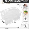 Haundry Plastic Shower Caddy Basket with 3 Compartments, Portable Divided Cleaning Supply Storage Organizer with Handle (Clear) view 2