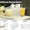 Haundry Plastic Shower Caddy Basket with 3 Compartments, Portable Divided Cleaning Supply Storage Organizer with Handle (Clear) view 3