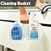 Haundry Plastic Shower Caddy Basket with 3 Compartments, Portable Divided Cleaning Supply Storage Organizer with Handle (Clear) view 4