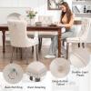 Eifizek Velvet Dining Chairs Set of 2, Tufted Dining Room Chairs with Nailhead Ring Pull Trim, Upholstered Dining Chairs with Solid Wood Legs for Kitchen Dining Room (Beige) view 4