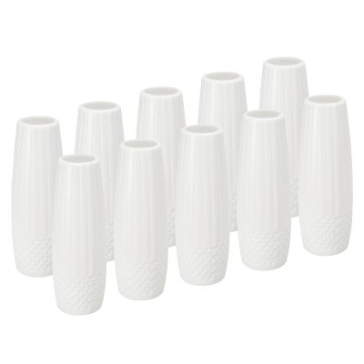 PATIKIL Flower Vase, 10 Pack Plastic Unbreakable Bud Vase Small Tall Floral Vases Ceramic Look Table Centerpieces for Home Room Decor, White