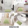 MitoVilla Sage Green Bathroom Rug Set, 2 Piece Chenille Bath Mats, Non Slip, Thick Washable Plush Bath Rugs, Soft Shower Floor Mat, 17" x 24" + 20" x 32 view 2