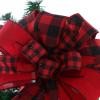 Christmas Tree Topper Bow 23x13 Inches Toppers Bow Christmas Tree Topper for Family Wedding Birthday Party Indoor Outdoor Thanksgiving Christmas Decoration (Red and Black Checkered) view 3