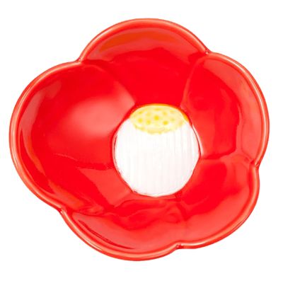 24to3 474634 Nishitomi Pottery Arita Ware Plate, Small Plate, Small Plate, Small Bowl, Approx. 3.1 x 2.8 inches (8 x 7 cm), Camellia, Red with Plate, Kitagawa Misono Kiln, Made in Japan