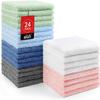 HOMEXCEL Microfiber Washcloths 24 Pack, Highly Absorbent and Soft Face Towel, Multi-Purpose Wash Cloths for Bathroom, Hotel, Spa, Gym, and Kitchen, 12x12 Inch view 1