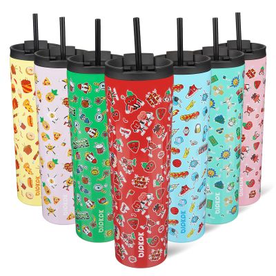 BJPKPK 34oz Skinny Tumbler With lid And Straw Stainless Steel Travel Coffee Mug Insulated Tumblers Cups,Passionate Red