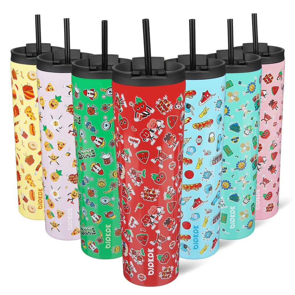 BJPKPK 34oz Skinny Tumbler With lid And Straw Stainless Steel Travel Coffee Mug Insulated Tumblers Cups,Passionate Red