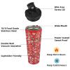 BJPKPK 34oz Skinny Tumbler With lid And Straw Stainless Steel Travel Coffee Mug Insulated Tumblers Cups,Passionate Red view 2