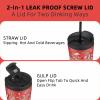 BJPKPK 34oz Skinny Tumbler With lid And Straw Stainless Steel Travel Coffee Mug Insulated Tumblers Cups,Passionate Red view 3