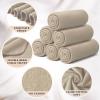 Buryeah 10 Pcs Fleece Blanket Bulk Soft Warm Fleece Blankets Cozy Lightweight Throw Blankets Plush Pet Throw Blanket for Home Bed Sofa Office Wedding Gifts Travel(50" x 60",Light Tan) view 3