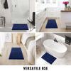 MitoVilla Navy Bathroom Rugs 2 Piece Set - 17" x 24" + 20" x 32", Non-Slip Extra Soft Absorbent Chenille Bath Rugs, Navy Blue Quick Dry Shaggy Shower Bathroom Floor Mat view 2