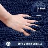 MitoVilla Navy Bathroom Rugs 2 Piece Set - 17" x 24" + 20" x 32", Non-Slip Extra Soft Absorbent Chenille Bath Rugs, Navy Blue Quick Dry Shaggy Shower Bathroom Floor Mat view 3
