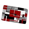 Red Geometric Bath Mat Black White and Gray Abstract Minimalist Line Geometry Mid Century Bathroom Rugs Shower Mat Bedroom Kitchen Carpet 17.8x29.5 in view 1