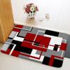 Red Geometric Bath Mat Black White and Gray Abstract Minimalist Line Geometry Mid Century Bathroom Rugs Shower Mat Bedroom Kitchen Carpet 17.8x29.5 in view 2