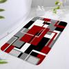 Red Geometric Bath Mat Black White and Gray Abstract Minimalist Line Geometry Mid Century Bathroom Rugs Shower Mat Bedroom Kitchen Carpet 17.8x29.5 in view 3