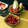 Thickened six-piece storage double-layer drain basket kitchen multi-functional fruit washing vegetable basket drain basket view 2