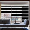 Zebra Blinds for Windows,Custom Size Cordless Zebra Roller Window Blinds, Dual Layer Blackout Roller Shades,Day and Night Blinds for Door,Office,Black,74 1/8" W x [20" H to 98" H Customize] view 1