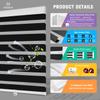 Zebra Blinds for Windows,Custom Size Cordless Zebra Roller Window Blinds, Dual Layer Blackout Roller Shades,Day and Night Blinds for Door,Office,Black,74 1/8" W x [20" H to 98" H Customize] view 3