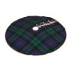 Christmas Tree Skirt 48" Clan Morrison Green and Blue Scottish Tartan Linen Xmas Tree Skirt for Holiday Party Christmas Tree Mat Decorations Indoor Outdoor view 2