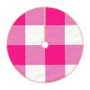 DKJlitter Christmas Tree Skirt, Hot Pink and White Check Plaid Xmas Tree Skirts Mat Farmhouse Rustic Xmas Holiday Indoor Party Outdoor Decoration 30 inches view 2