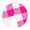 DKJlitter Christmas Tree Skirt, Hot Pink and White Check Plaid Xmas Tree Skirts Mat Farmhouse Rustic Xmas Holiday Indoor Party Outdoor Decoration 30 inches view 4