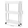 QANYEGN Storage Cart, Multilayer Slim Storage Cart, Mobile Sheing it for Kitchen Bathroom Ladry(3 Tiers) view 2