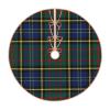 Christmas Tree Skirt 36" Clan MacMillan Blue and Green Scottish Tartan Linen Xmas Tree Skirt for Holiday Party Christmas Tree Mat Decorations Indoor Outdoor view 1