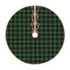 Christmas Tree Skirt 36" Clan Malone Tartan Green and Black Irish Plaid Linen Xmas Tree Skirt for Holiday Party Christmas Tree Mat Decorations Indoor Outdoor view 1