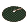 Christmas Tree Skirt 36" Clan Malone Tartan Green and Black Irish Plaid Linen Xmas Tree Skirt for Holiday Party Christmas Tree Mat Decorations Indoor Outdoor view 2