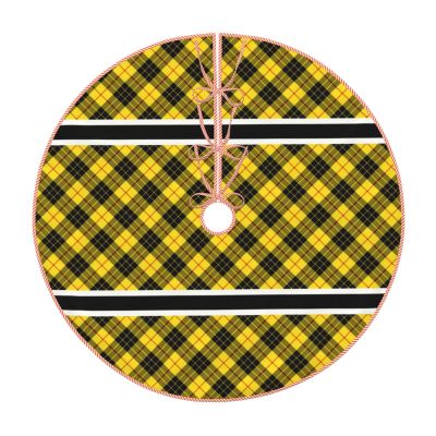 Christmas Tree Skirt 48" Clan MacLeod Tartan Linen Xmas Tree Skirt for Holiday Party Christmas Tree Mat Decorations Indoor Outdoor