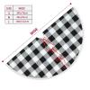 30" Christmas Tree Skirt Black and White Grid Christmas Tree Decorations Waterproof Xmas Tree Mat with Pom Pom Trim for Holiday Christmas Party Rustic Farmhouse Decorations view 3