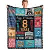 8 Year Old Boy Gift, Best Birthday Gifts for 8 Year Old Boy, Boys Age 8 Gifts Ideas, 8 Yr Old Gifts for Boys, 8th Birthday Decorations Blanket 60"X 50", Soft Warm Cozy Throw for Bed Sleep view 1