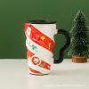 400ml/13.5oz Christmas spiral patterned ceramic mug cartoon creative large capacity coffee cup for office home-A color box packaging-401-500ml view 2