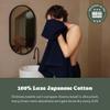 KOSMU Luxury Organic Japanese Cotton Waffle Bath Towel | Thick, Absorbent, Quick Dry Bathroom Towels for Shower, Sauna, Onsen| Hotel & Spa Quality, Gift-Ready (Ocean Blue, Bath Towel Set (3-Piece)) view 3