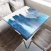 Classical Landscape Painting Square Table, Ink Style, Elastic Edge, Suitable for Table Decoration, Buffet and Camping, Fit for 62"x62" Square Table view 1