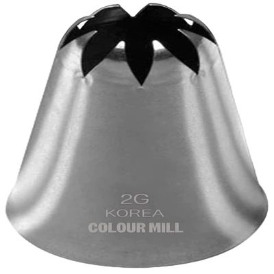 Colour Mill Stainless Steel Piping Tip 2G, Medium 8-Point Closed Star with Top Opening 13.5mm